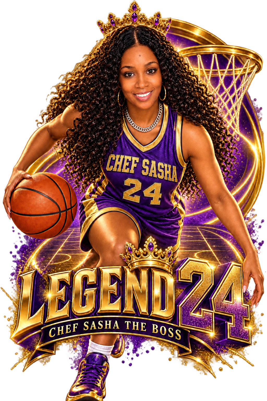 Legend 24 — purple & gold featuring Chef Sasha The Boss